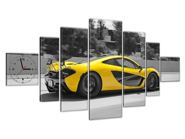 Obraz s hodinami Žltý McLaren P1 - Axion23