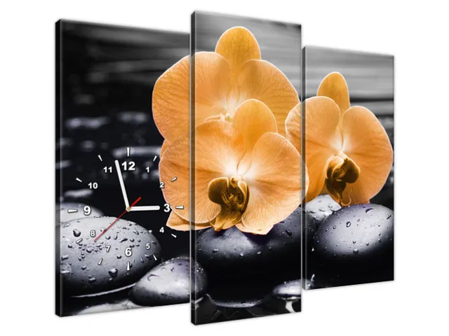 Hodiny na stenu Oranžové orchidey