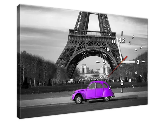 Dizajnové nástenné hodiny Auto v Paríži
