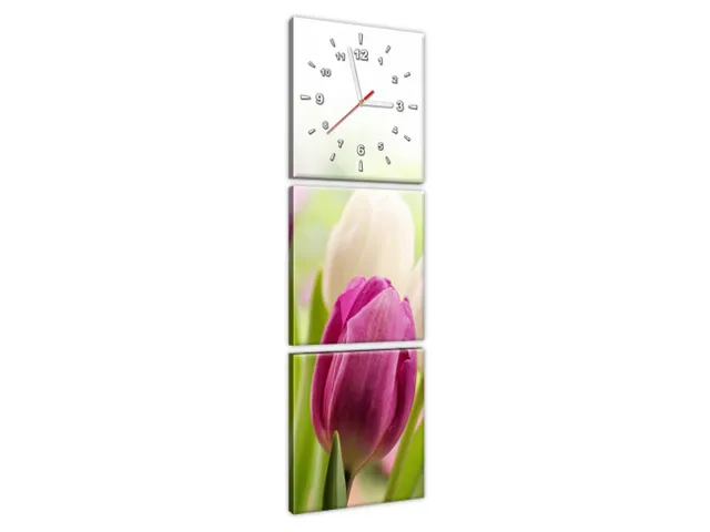 Moderný obraz s hodinami Krásne tulipány