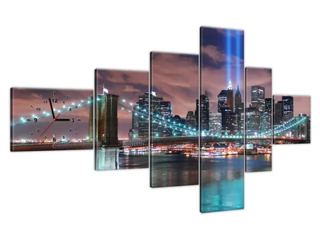 Moderné hodiny na stenu Panoráma Manhattanu