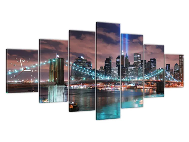 Moderné hodiny na stenu Panoráma Manhattanu