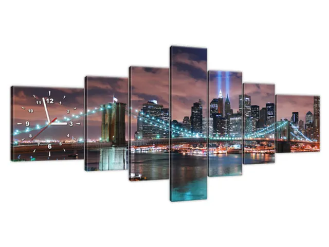 Moderné hodiny na stenu Panoráma Manhattanu