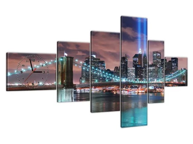 Moderné hodiny na stenu Panoráma Manhattanu