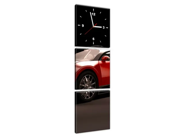 Moderný obraz na plátne s hodinami Červené Bugatti Veyron