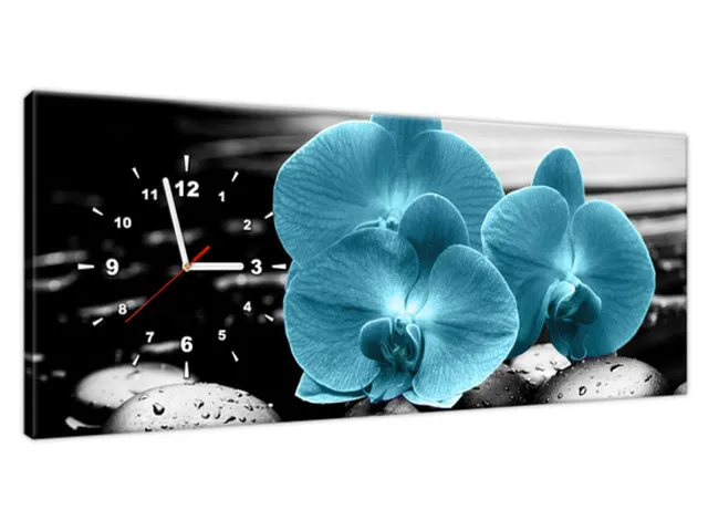 Obraz s hodinami Orchidea a kamene