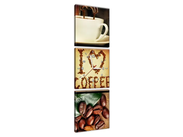 Obraz s hodinami na stenu do kuchyne I love Coffee