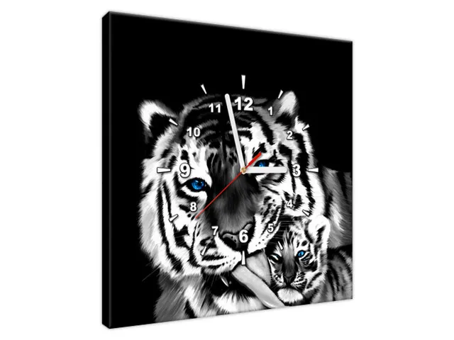 Obraz s hodinami na stenu Tigre