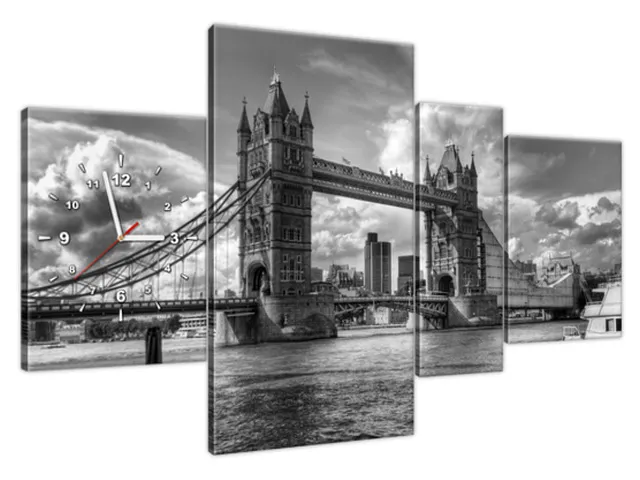 Moderný obraz s hodinami Tower Bridge