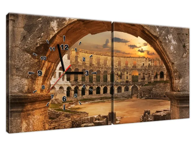 Obraz s hodinami Amfiteáter v Pule v Chorvátsku