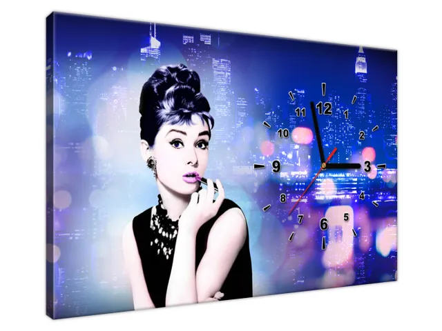Obraz s hodinami Audrey Hepburn - Jakub Banas