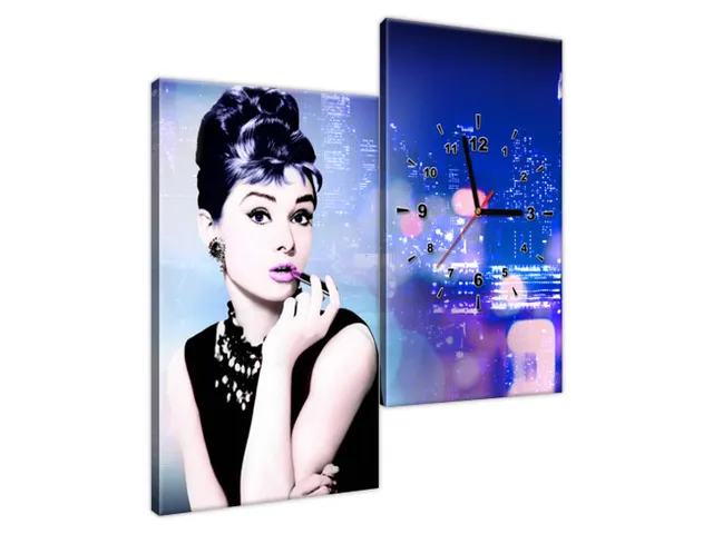 Obraz s hodinami Audrey Hepburn - Jakub Banas