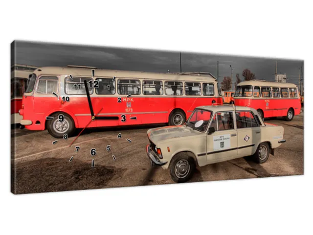 Moderný obraz s hodinami Veľký Fiat