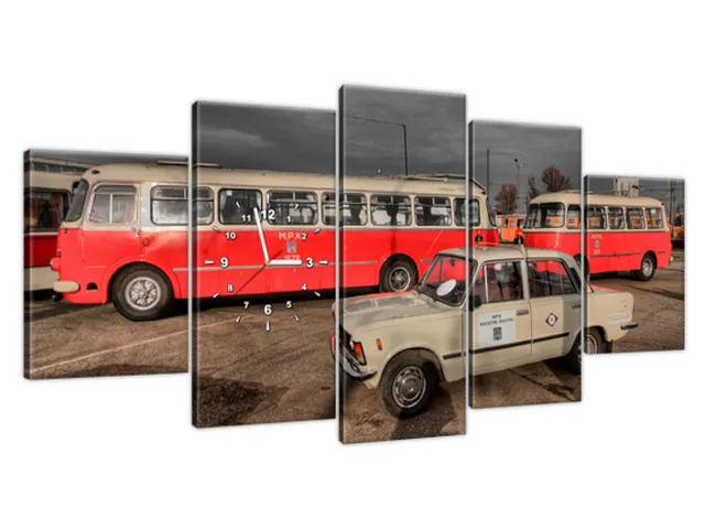 Moderný obraz s hodinami Veľký Fiat