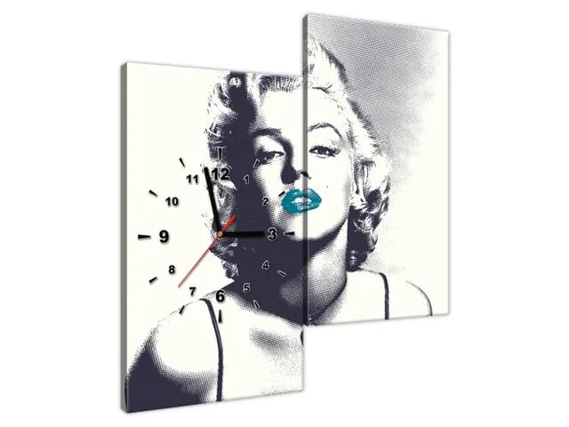 Obraz s hodinami Marilyn Monroe tyrkysovými perami