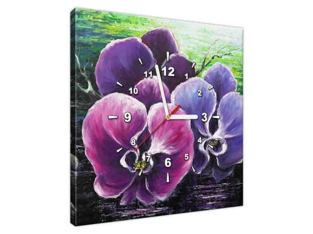 Obraz s hodinami Orchidea nad rybníkom