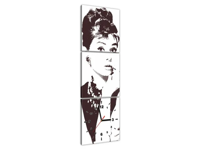 Obraz s hodinami na plátne Audrey Hepburn