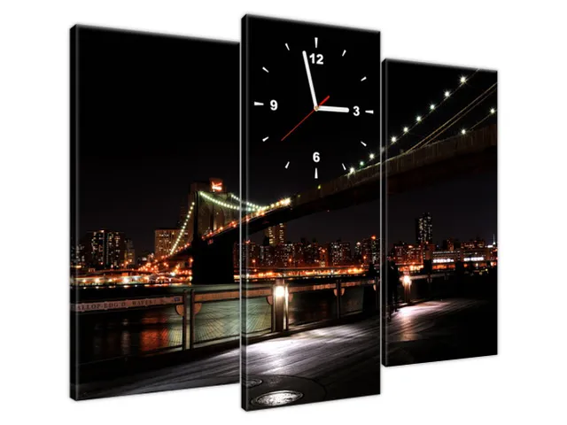 Obraz s hodinami Brooklyn Bridge - Mith17