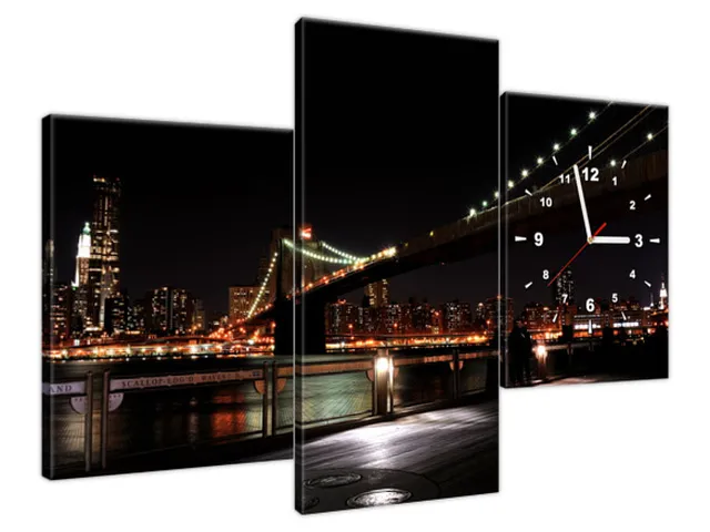 Obraz s hodinami Brooklyn Bridge - Mith17