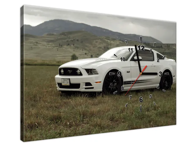 Obraz s hodinami na plátne Mustang GT V8 - Brett Levin
